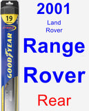 Rear Wiper Blade for 2001 Land Rover Range Rover - Hybrid