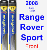 Front Wiper Blade Pack for 2008 Land Rover Range Rover Sport - Hybrid