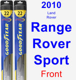 Front Wiper Blade Pack for 2010 Land Rover Range Rover Sport - Hybrid