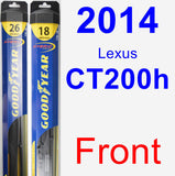Front Wiper Blade Pack for 2014 Lexus CT200h - Hybrid