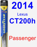 Passenger Wiper Blade for 2014 Lexus CT200h - Hybrid