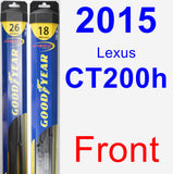 Front Wiper Blade Pack for 2015 Lexus CT200h - Hybrid