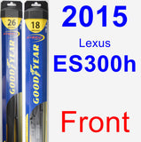 Front Wiper Blade Pack for 2015 Lexus ES300h - Hybrid