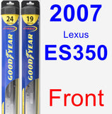 Front Wiper Blade Pack for 2007 Lexus ES350 - Hybrid
