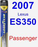 Passenger Wiper Blade for 2007 Lexus ES350 - Hybrid
