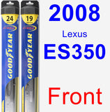 Front Wiper Blade Pack for 2008 Lexus ES350 - Hybrid