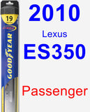 Passenger Wiper Blade for 2010 Lexus ES350 - Hybrid