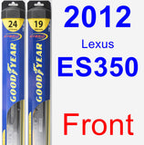 Front Wiper Blade Pack for 2012 Lexus ES350 - Hybrid