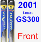 Front Wiper Blade Pack for 2001 Lexus GS300 - Hybrid