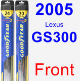 Front Wiper Blade Pack for 2005 Lexus GS300 - Hybrid