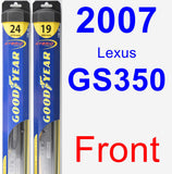 Front Wiper Blade Pack for 2007 Lexus GS350 - Hybrid