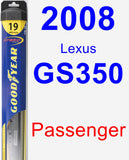 Passenger Wiper Blade for 2008 Lexus GS350 - Hybrid