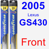 Front Wiper Blade Pack for 2005 Lexus GS430 - Hybrid