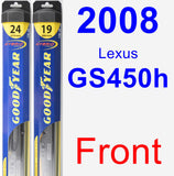 Front Wiper Blade Pack for 2008 Lexus GS450h - Hybrid