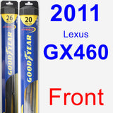 Front Wiper Blade Pack for 2011 Lexus GX460 - Hybrid