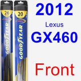 Front Wiper Blade Pack for 2012 Lexus GX460 - Hybrid