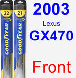 Front Wiper Blade Pack for 2003 Lexus GX470 - Hybrid