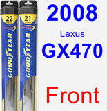 Front Wiper Blade Pack for 2008 Lexus GX470 - Hybrid