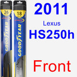 Front Wiper Blade Pack for 2011 Lexus HS250h - Hybrid