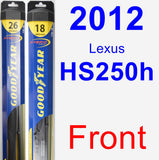 Front Wiper Blade Pack for 2012 Lexus HS250h - Hybrid