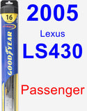 Passenger Wiper Blade for 2005 Lexus LS430 - Hybrid