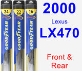 Front & Rear Wiper Blade Pack for 2000 Lexus LX470 - Hybrid