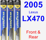 Front & Rear Wiper Blade Pack for 2005 Lexus LX470 - Hybrid