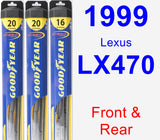 Front & Rear Wiper Blade Pack for 1999 Lexus LX470 - Hybrid