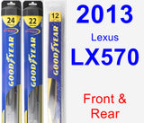 Front & Rear Wiper Blade Pack for 2013 Lexus LX570 - Hybrid