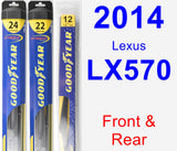 Front & Rear Wiper Blade Pack for 2014 Lexus LX570 - Hybrid