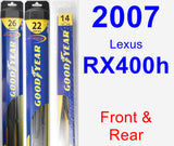 Front & Rear Wiper Blade Pack for 2007 Lexus RX400h - Hybrid