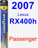 Passenger Wiper Blade for 2007 Lexus RX400h - Hybrid