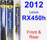 Front & Rear Wiper Blade Pack for 2012 Lexus RX450h - Hybrid