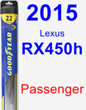 Passenger Wiper Blade for 2015 Lexus RX450h - Hybrid