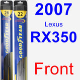 Front Wiper Blade Pack for 2007 Lexus RX350 - Hybrid