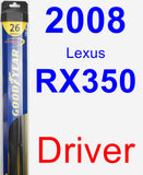 Driver Wiper Blade for 2008 Lexus RX350 - Hybrid