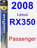 Passenger Wiper Blade for 2008 Lexus RX350 - Hybrid