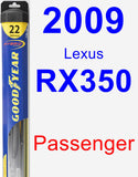 Passenger Wiper Blade for 2009 Lexus RX350 - Hybrid