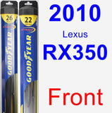 Front Wiper Blade Pack for 2010 Lexus RX350 - Hybrid
