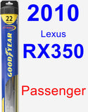 Passenger Wiper Blade for 2010 Lexus RX350 - Hybrid