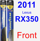 Front Wiper Blade Pack for 2011 Lexus RX350 - Hybrid