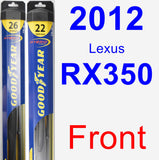 Front Wiper Blade Pack for 2012 Lexus RX350 - Hybrid