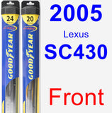 Front Wiper Blade Pack for 2005 Lexus SC430 - Hybrid