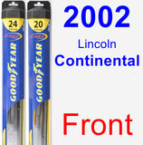 Front Wiper Blade Pack for 2002 Lincoln Continental - Hybrid