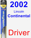 Driver Wiper Blade for 2002 Lincoln Continental - Hybrid