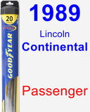 Passenger Wiper Blade for 1989 Lincoln Continental - Hybrid