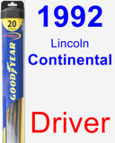 Driver Wiper Blade for 1992 Lincoln Continental - Hybrid