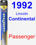 Passenger Wiper Blade for 1992 Lincoln Continental - Hybrid