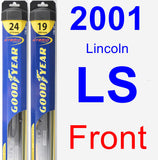 Front Wiper Blade Pack for 2001 Lincoln LS - Hybrid