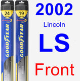 Front Wiper Blade Pack for 2002 Lincoln LS - Hybrid